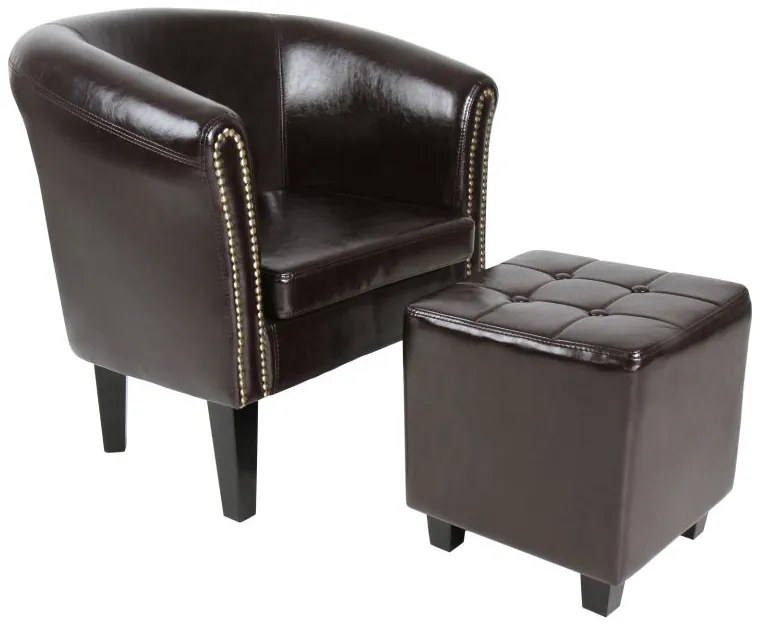 MIADOMODO Fotel Chesterfield barna 58 x 71 x 70 cm