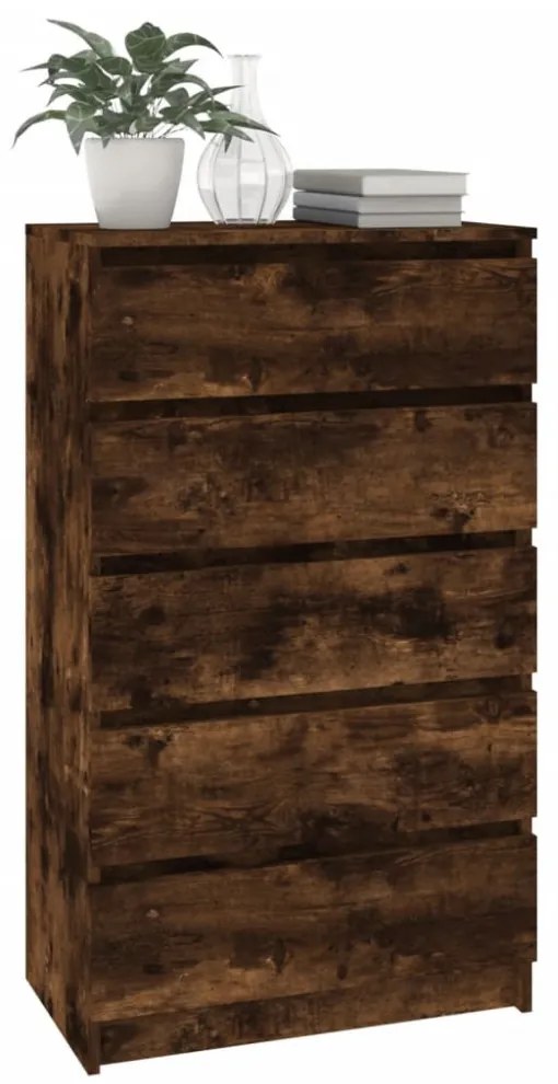 füstös tölgy szerelt fa fiókos szekrény 60 x 36 x 103 cm