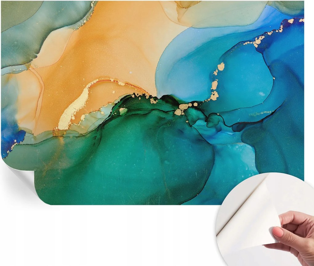 Öntapadós fotótapéta Nappaliba és Hálószobába Színes hullámok 104x70