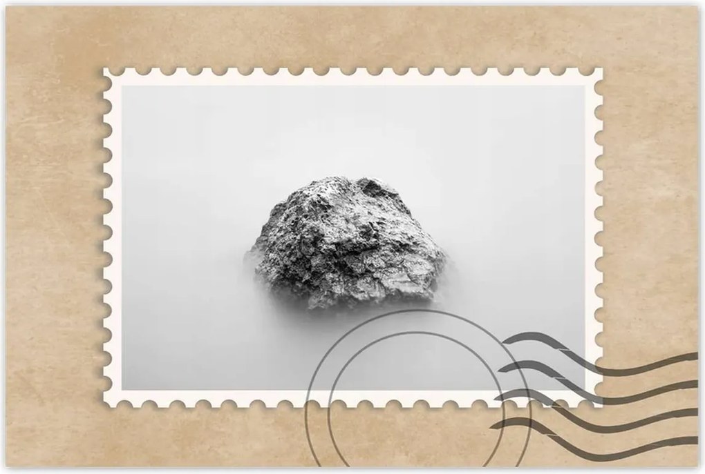 Poszter 60x40 Fekete-fehér Szikla