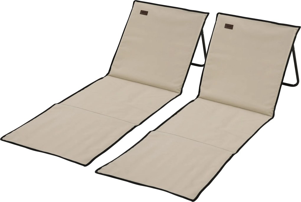 Outsunny 2 db-os Strandmatrac, Összecsukható Strandfotel Hordozótáskával, Állítható Fekvőszék, Napozóágy 110 kg Teherbírás, Strandmatrac, Magazinzsebb