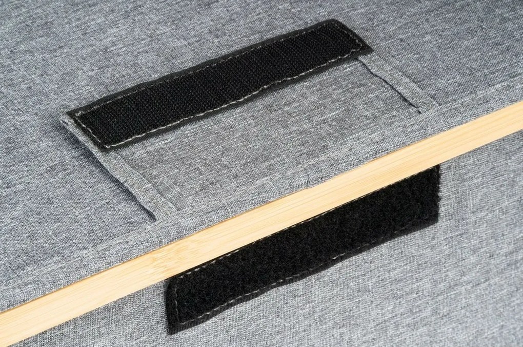 G21 tárolódoboz 24 x 30 x 15 cm, bambusz, fedéllel, szürke