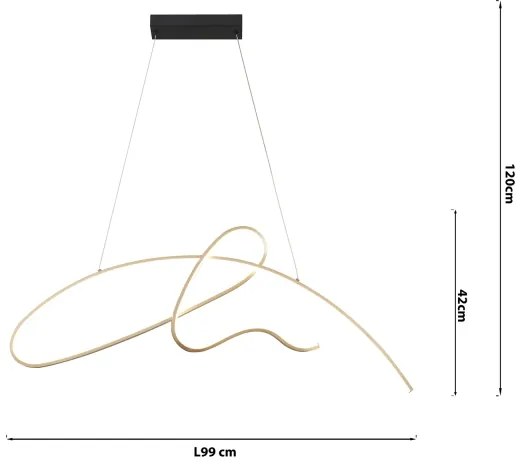ONLI - LED Csillár zsinóron SIGN LED/42W/230V 4000K arany