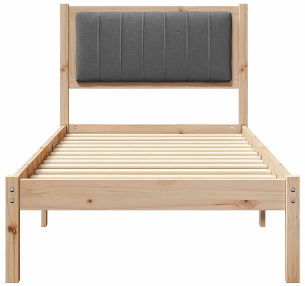 Ágykeret Kárpitozott Fejtámlával Sötétszürke 80 x 200 cm