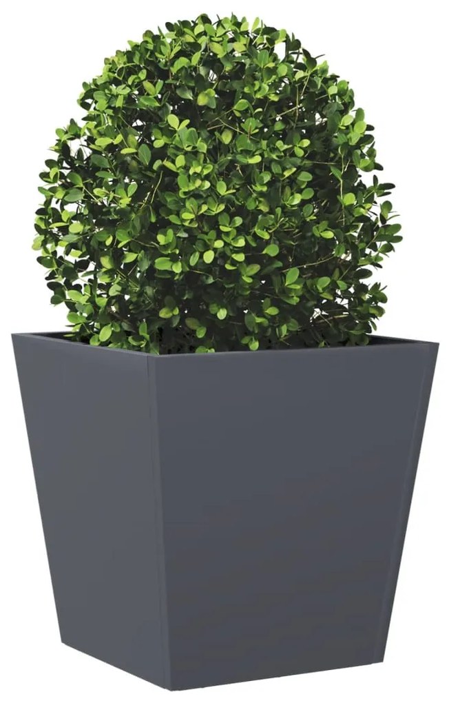 antracitszürke acél kerti növénytartó 40 x 40 x 40 cm