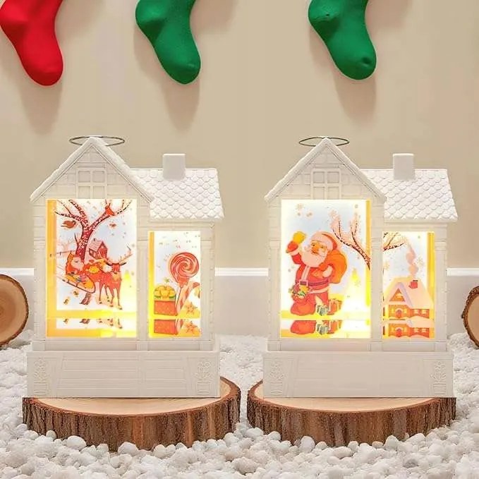 Led Dekoratív Karácsonyi Lampionok 8,5x12cm Szín Fehér 2db