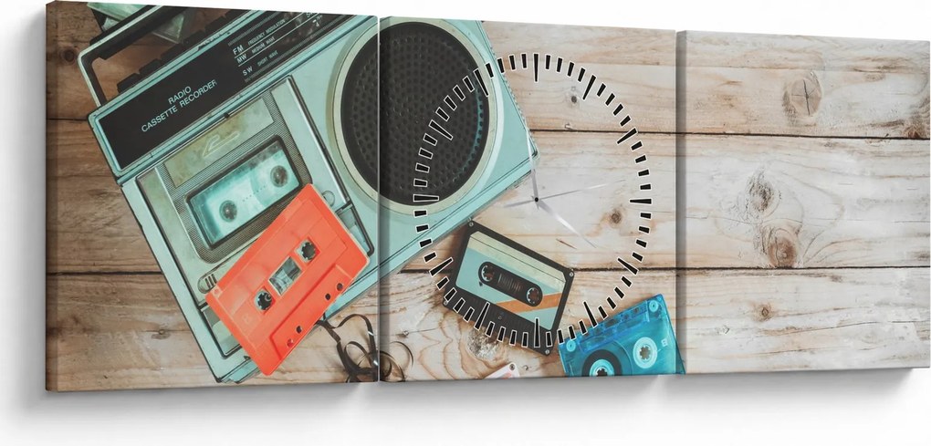 Kép - retro rádió (órával) (90x30 cm)