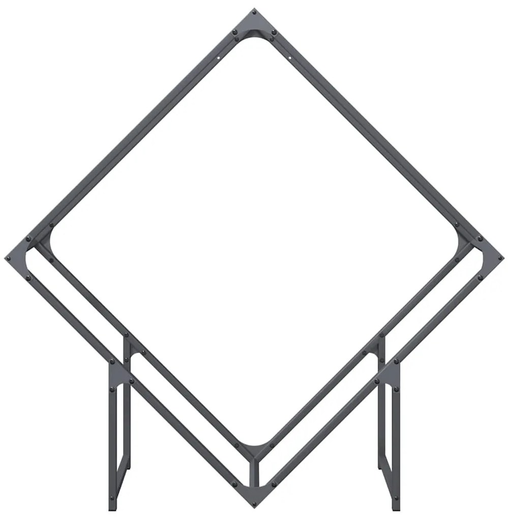 antracitszürke hidegen hengerelt acél tűzifatároló 100x25x100cm