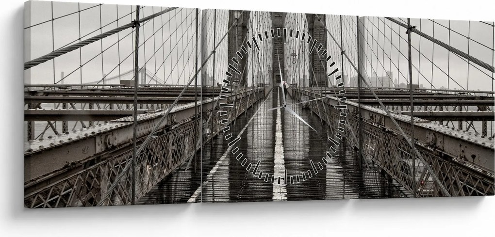 Kép - Brooklyn híd (órával) (90x30 cm)