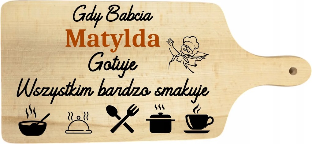 Fa konyhai deszka Amikor a nagymama főz, mindenkinek ízlik a nagymama napja