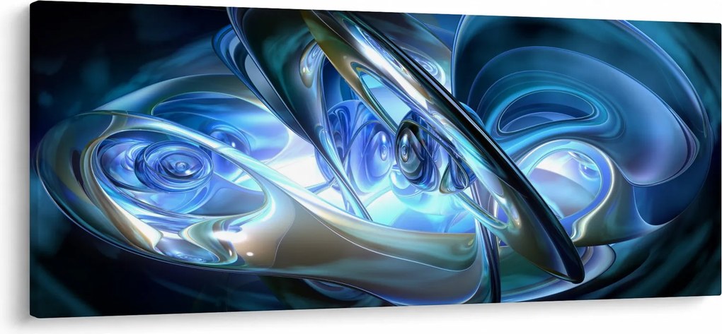 Kék fraktálos kép (120x50 cm)