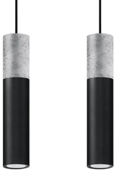 Sollux SL.0651 - BORGIO függeszték 2xGU10/40W/230V beton/fém fekete