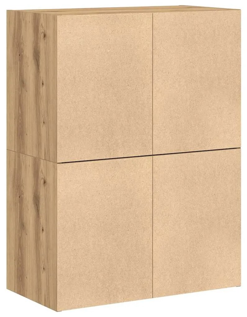 2 db kézműves tölgy szerelt fa szekrény 2 fiókkal 60x31x40 cm
