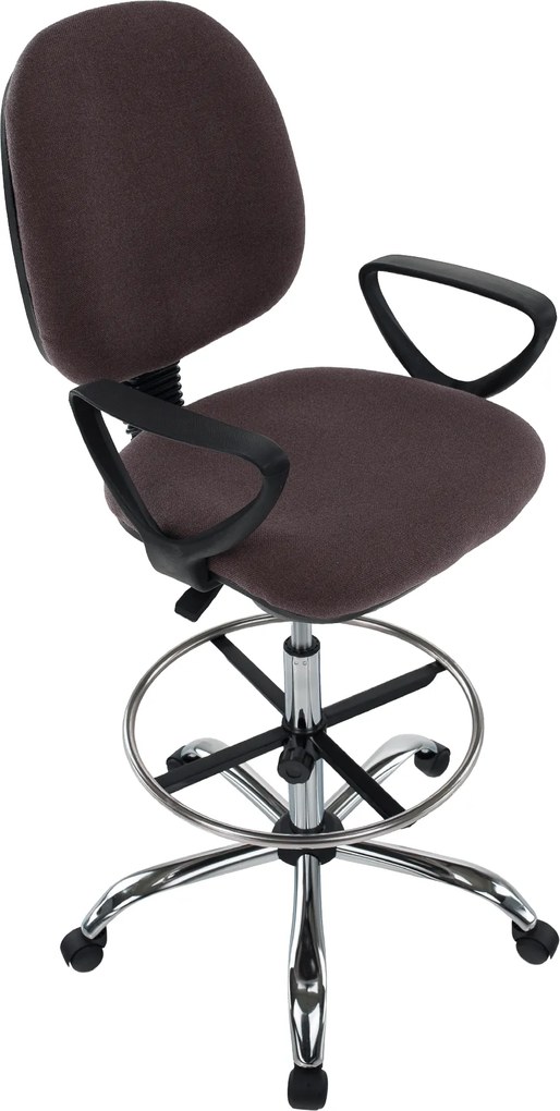 Magasított munkaszék, barna/fekete, TAMBER