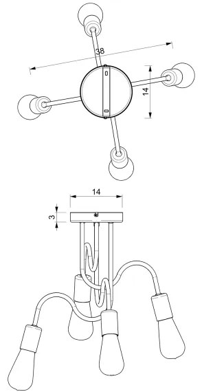 Csillár DOW 4xE27/60W/230V