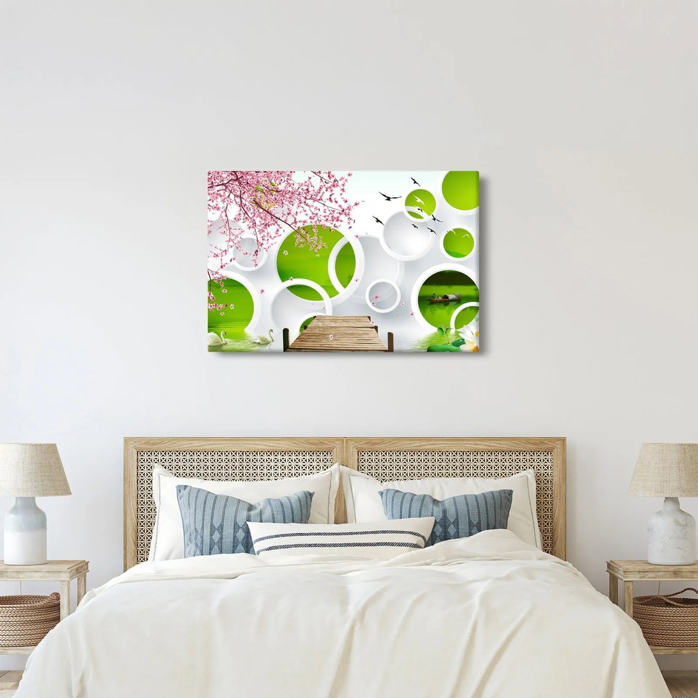 Kép - móló a tó felett (90x60 cm)