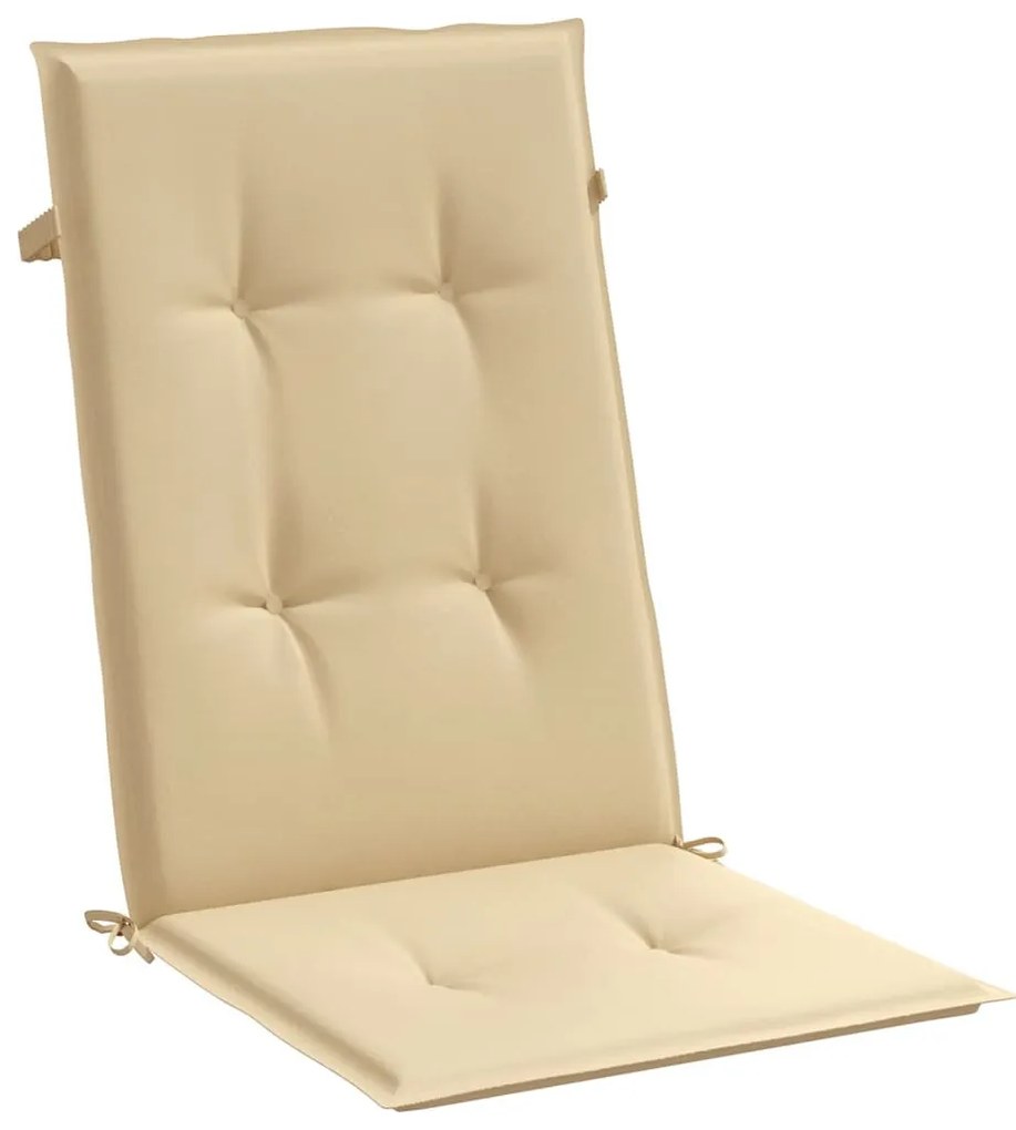 6 db melange bézs szövet magas háttámlájú székpárna 120x50x4 cm