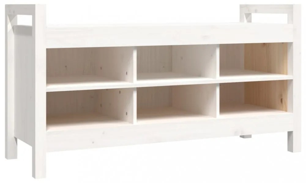 fehér tömör fenyőfa előszoba pad 110 x 40 x 60 cm