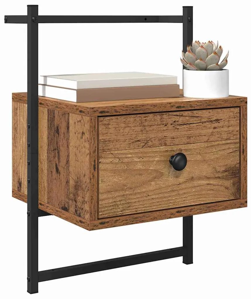 Éjjeliszekrény fiókkal 2 pcs Öreg fa 35 x 30 x 51 cm Faanyag