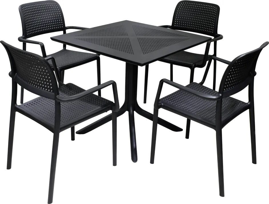 Rakásolható szék, fekete, DENTON NEW