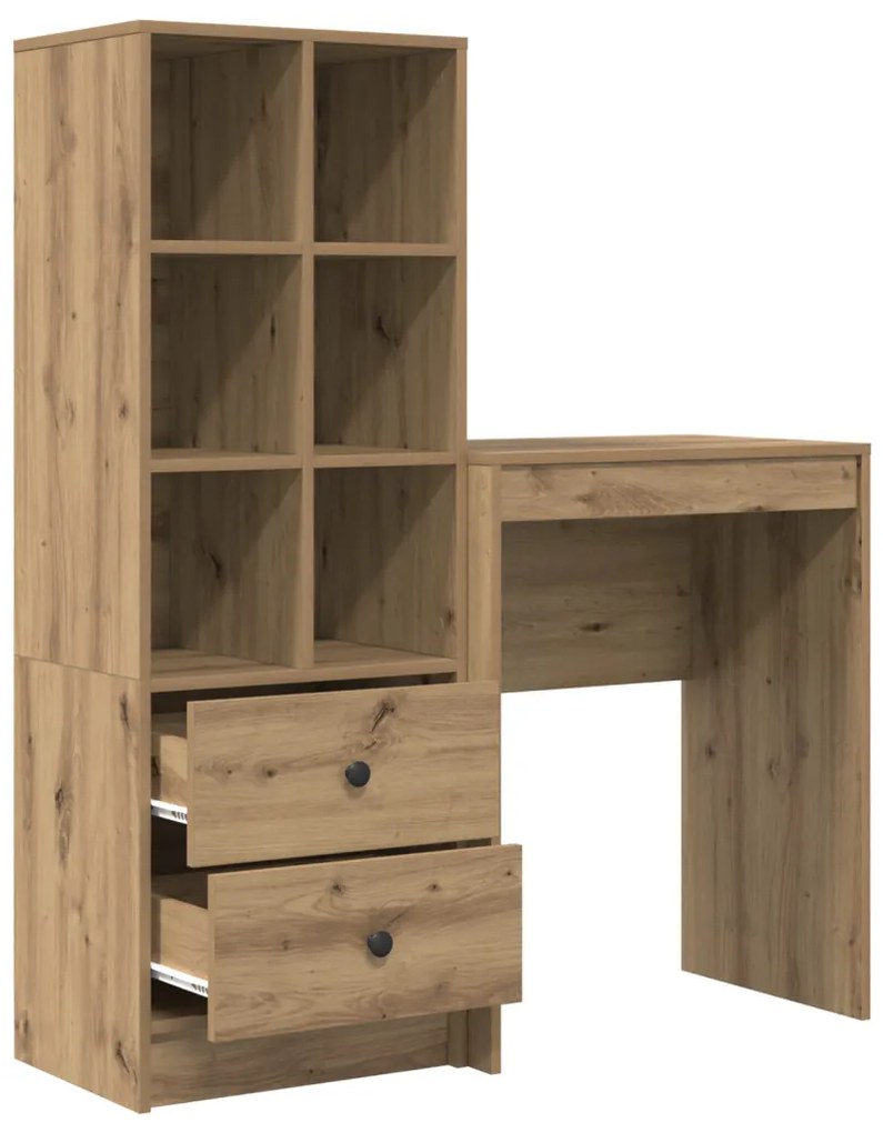 Íróasztal Tárolóval Artisan tölgy Forgácslap