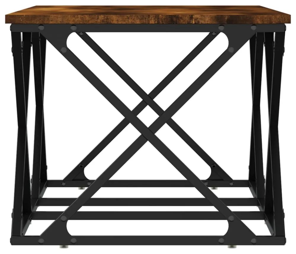 füstös tölgy színű szerelt fa dohányzóasztal 100 x 49 x 40 cm