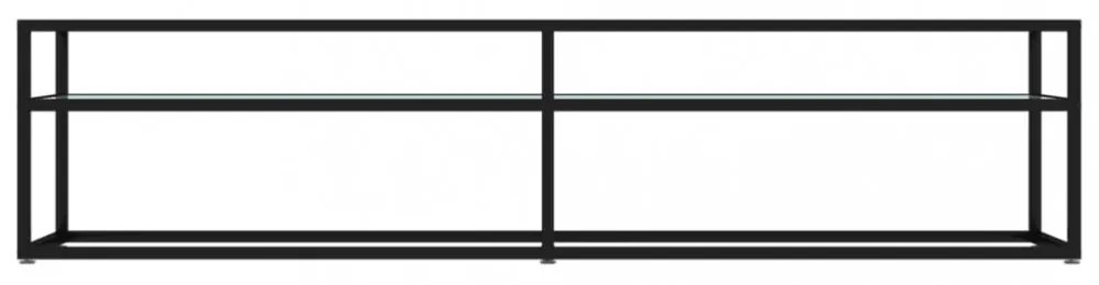 fehér márvány színű edzett üveg TV-szekrény 180x40x40,5 cm