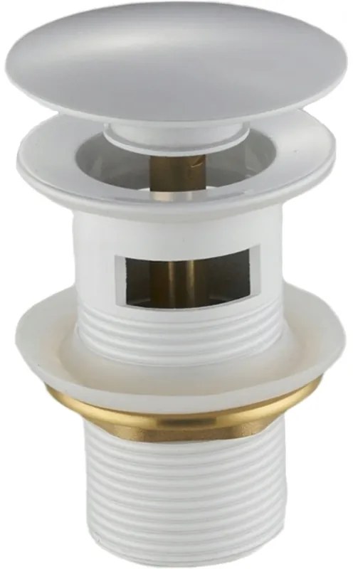 Mexen zárható mosdó kifolyó kerek, ClickClack, nagy dugó, túlfolyóval, fehér, 79920-20