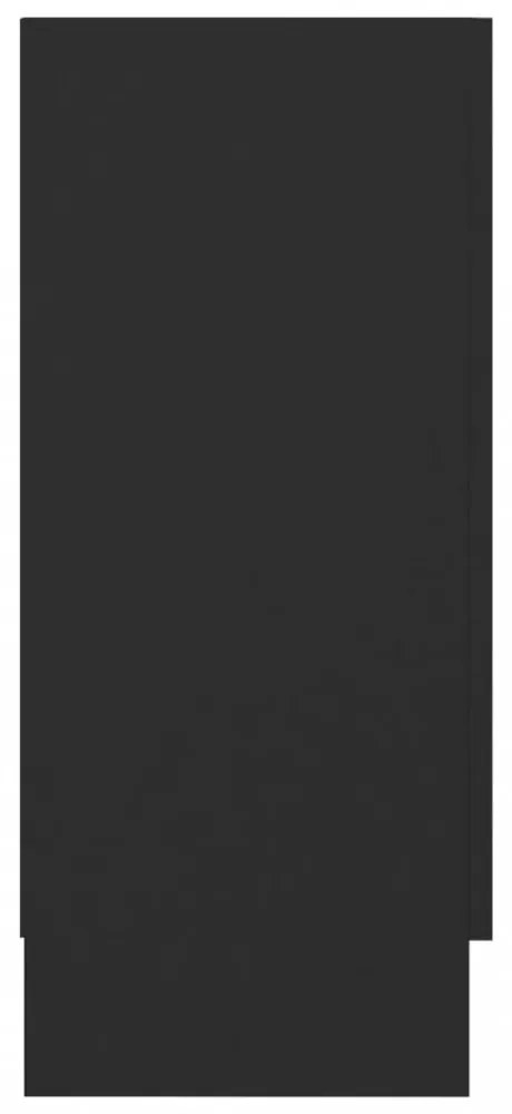 fekete szerelt fa vitrinszekrény 120 x 30,5 x 70 cm