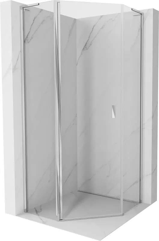 Mexen Mist L ötszögletű nyíló zuhanykabin 90 x 90 cm, átlátszó, króm - 8A8L-090-090-01-00