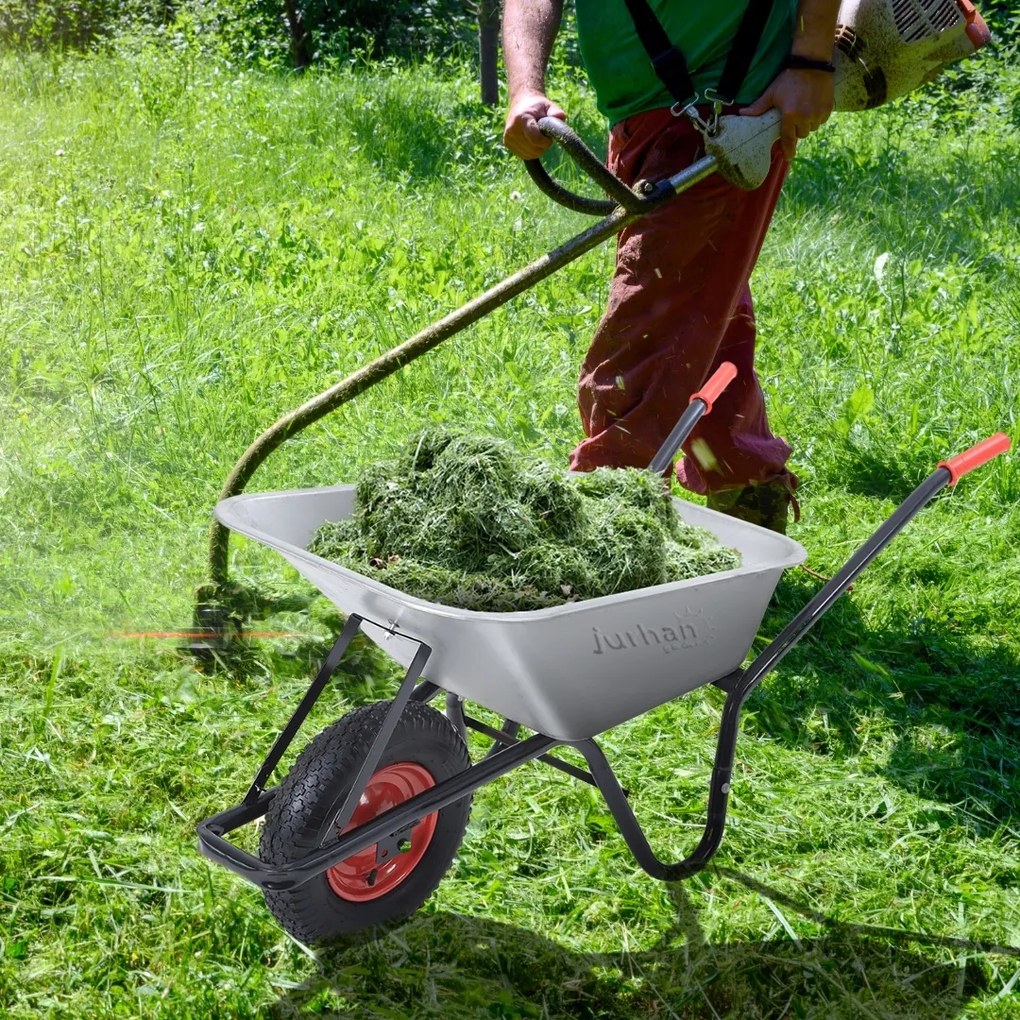 BARRY horganyzott talicska, max. kapacitás 100l/250kg, ezüst/fekete Gardebruk
