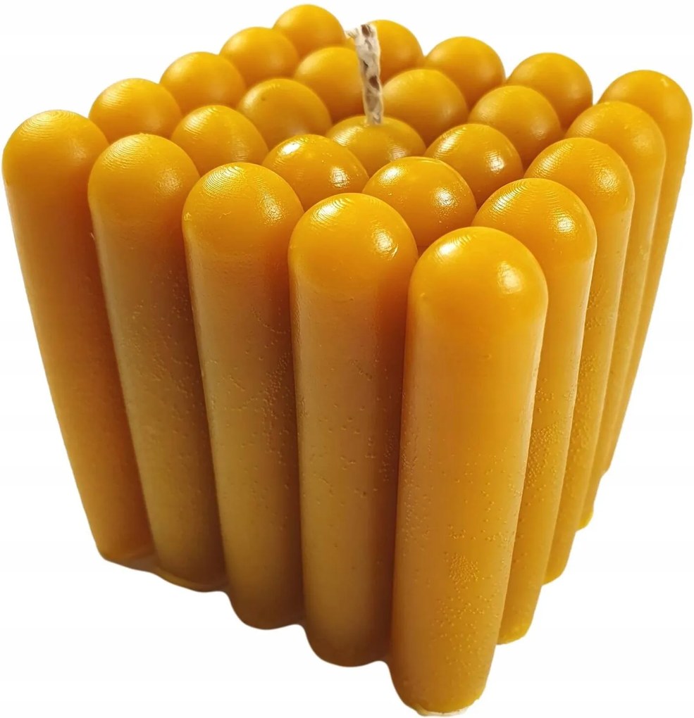 Mézes Dekoratív Gyertya 3D Méhviasz "Spárga" 230g Természetes