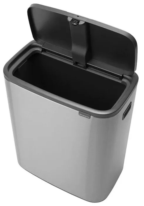 Matt ezüstszínű acél érintésre nyíló szemetes 60 l Bo Touch Bin – Brabantia