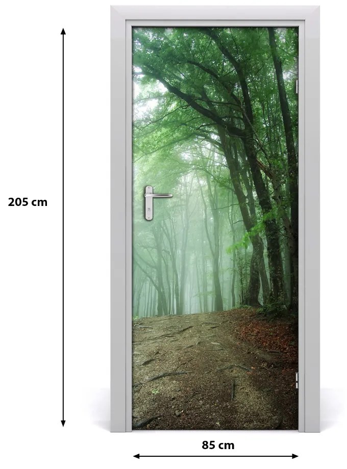 Ajtó tapéta Köd az erdőben 85x205 cm