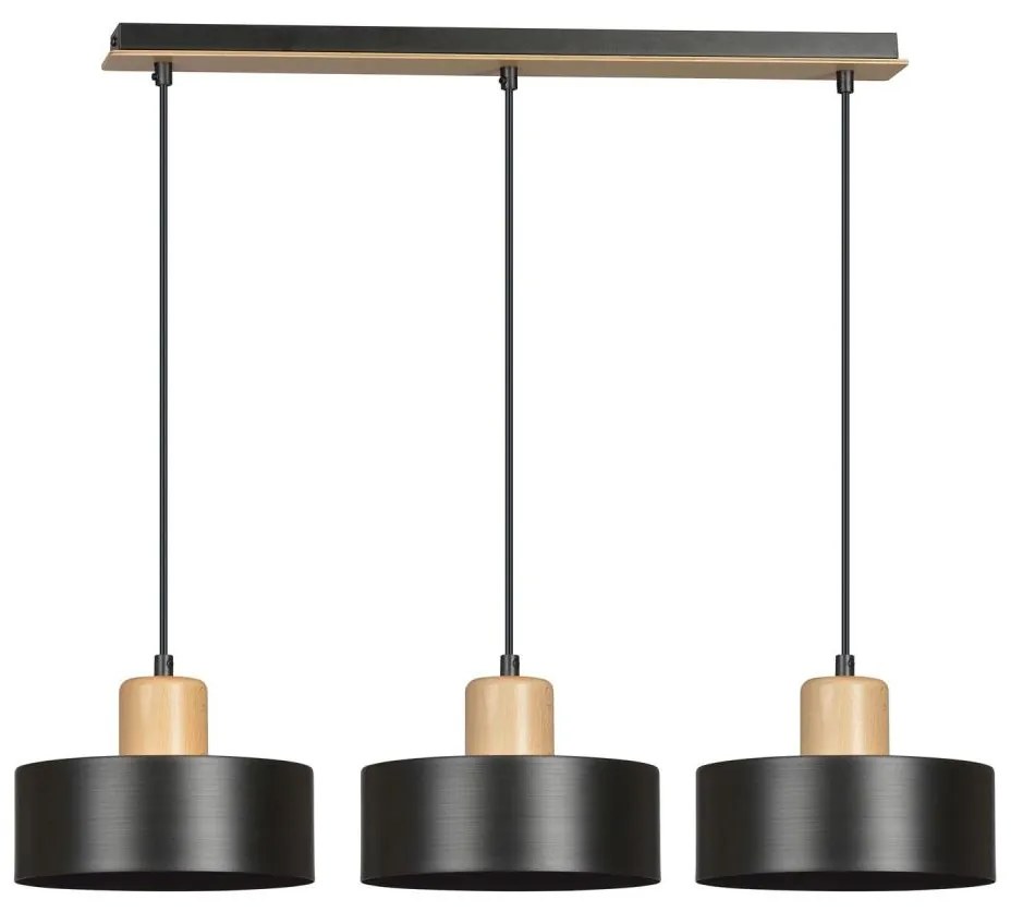 Csillár zsinóron TORIN 3xE27/15W/230V fekete