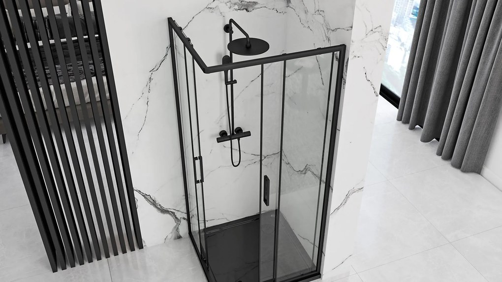 Zuhanykabin Rea Punto black 90x90