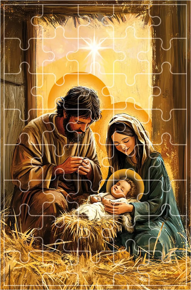 Karácsonyi puzzle 40 db-os Szent Család Karácsony