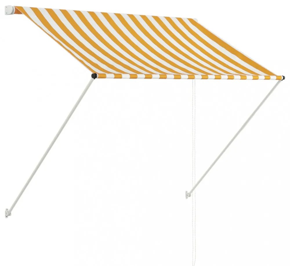 feltekerhető sárga és fehér napellenző 100 x 150 cm