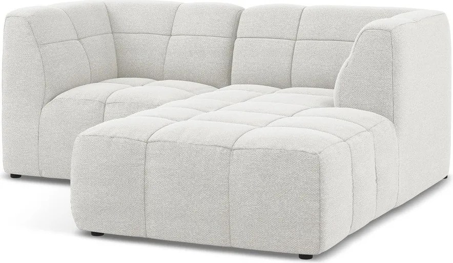 Fehér buklé sarokkanapé (jobb oldali-heverő résszel) Aloha – Makamii