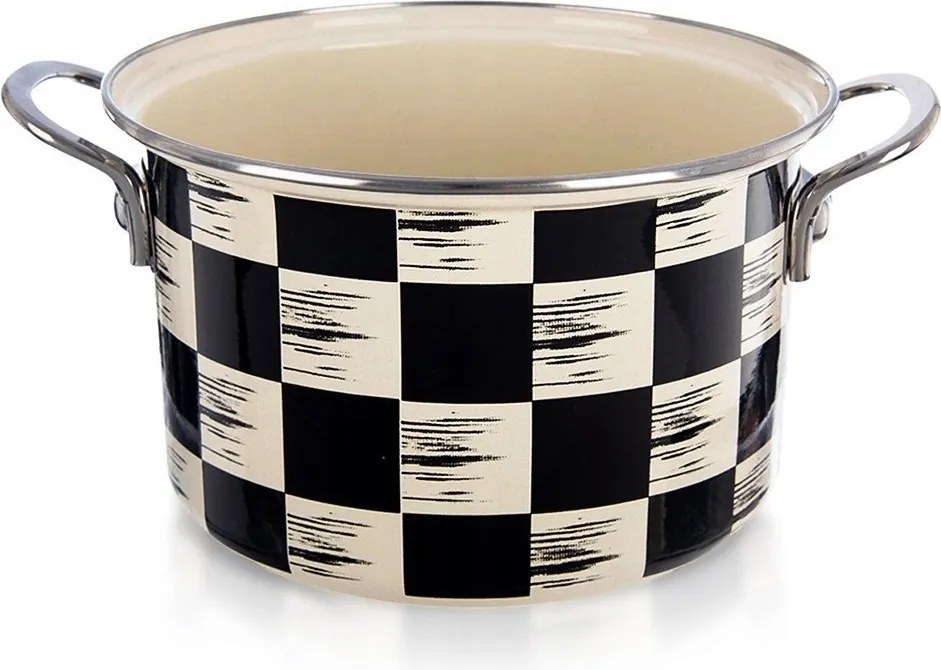 Zománcozott fazék 3 L Orion Sakktábla 20 cm Indukciós Mosogatógép