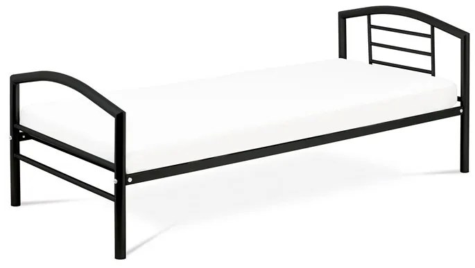Egyszemélyes ágy 94x207 cm, fém, fekete, BED-1900 BK