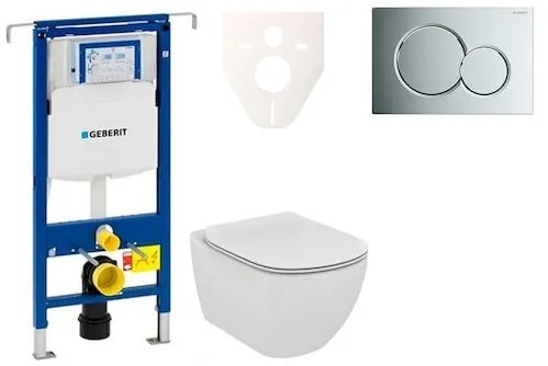 Fali WC szett Geberit előtétfalas szereléshez + Ideal Standard Tesi WC 111.355.00.5NE2