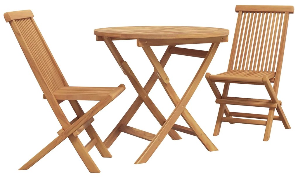 vidaXL Kert étkező szett 3 pcs Barna Tömör Akácfa