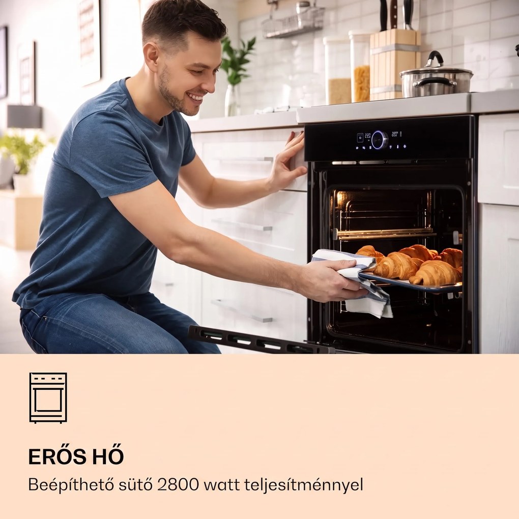 Klarstein Illuminosa Smart, beépített sütő, 2800 W, 11 funkció, applikációval vezérelhető