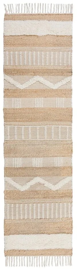 Medina bézs juta futószőnyeg, 60 x 230 cm - Flair Rugs