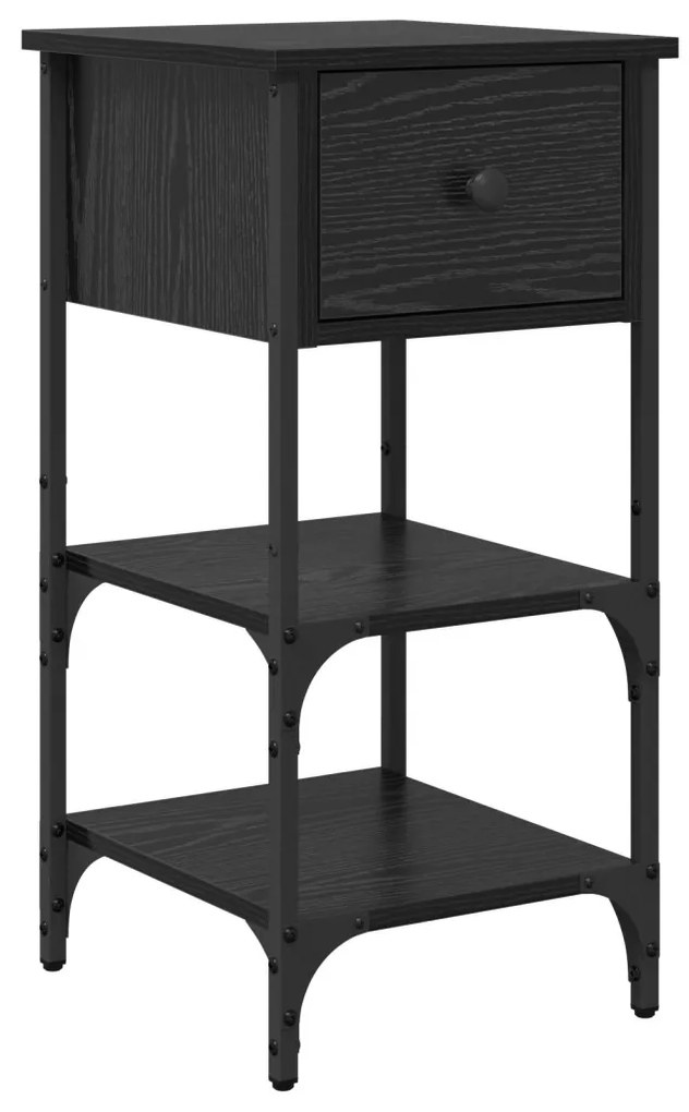 Éjjeli Szekrények 2 db Fekete tölgy 34x36x70 cm Szerelt fa