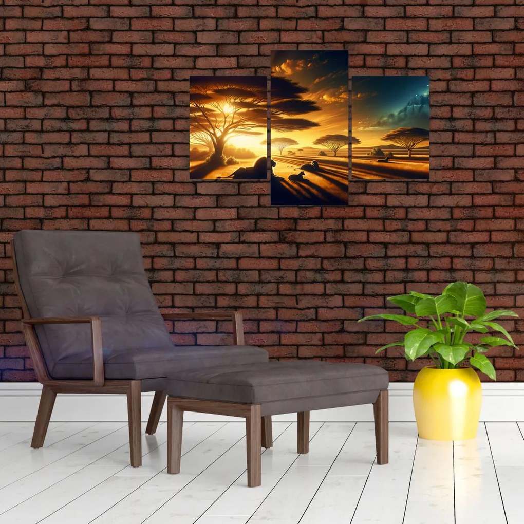 Kép - Pihenő oroszlánok (90x60 cm)