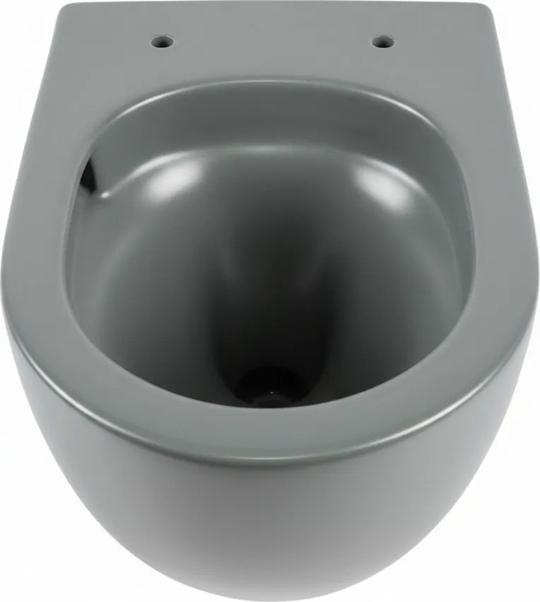 Eros ES BELLA SLIM fali WC - MATT SZÜRKE - WC ülőkével - VORTEX örvényöblítéssel - 49 cm