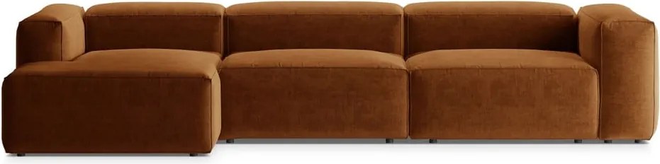 Téglavörös sarokkanapé (bal oldali-heverő résszel) Bergamo – Cosmopolitan Design