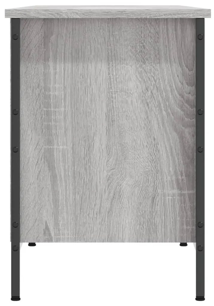 szürke sonoma színű szerelt fa cipőszekrény 131x35x50 cm